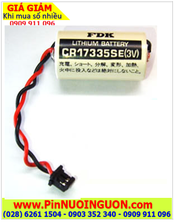 FDK CR17335SE (zắc ĐEN); Pin nuôi nguồn PLC FDK CR17335SE lithium 3v 2/3A 1800mAh _Xuất xứ NHẬT 